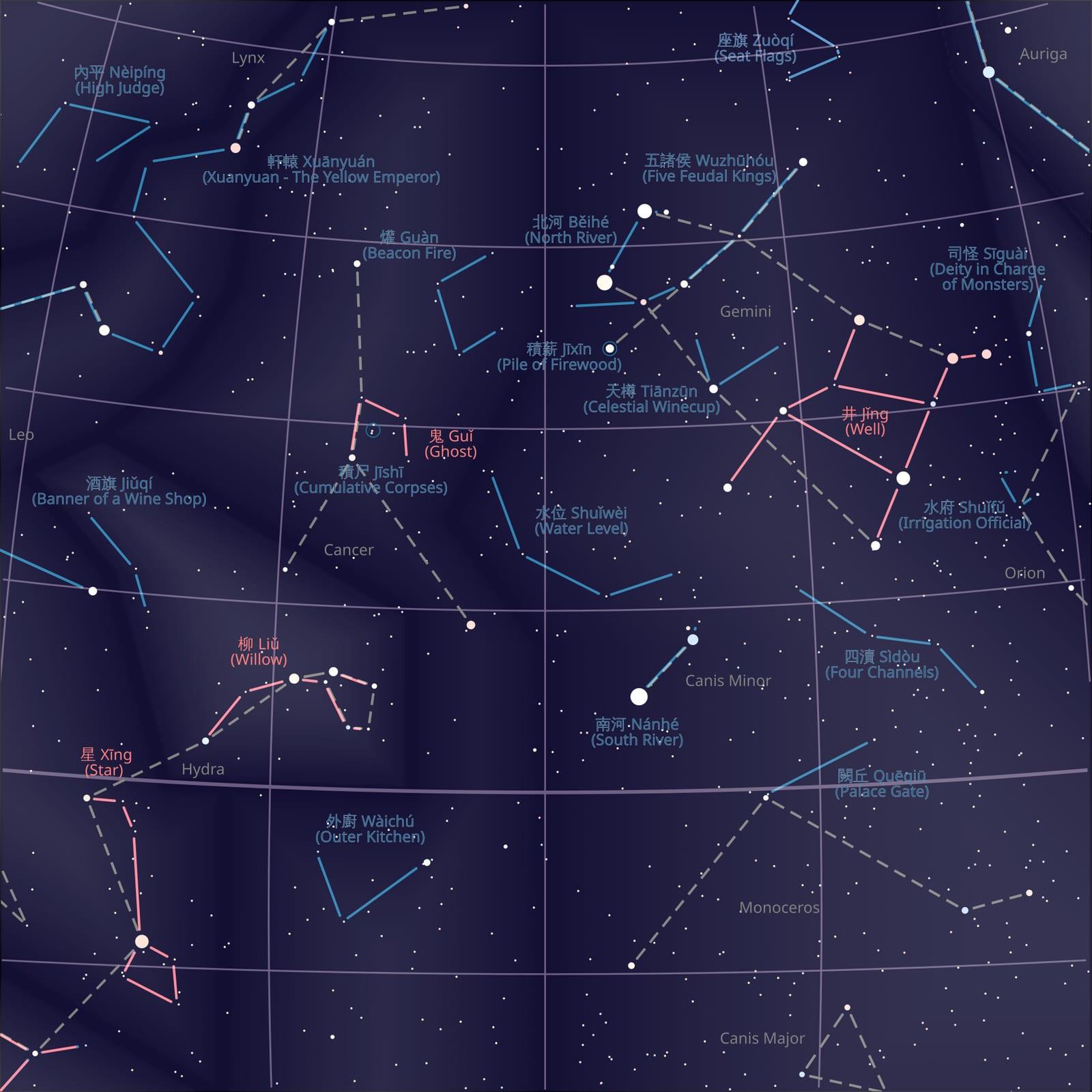 Cancer — Cancer with Chinese Asterisms and Mansions