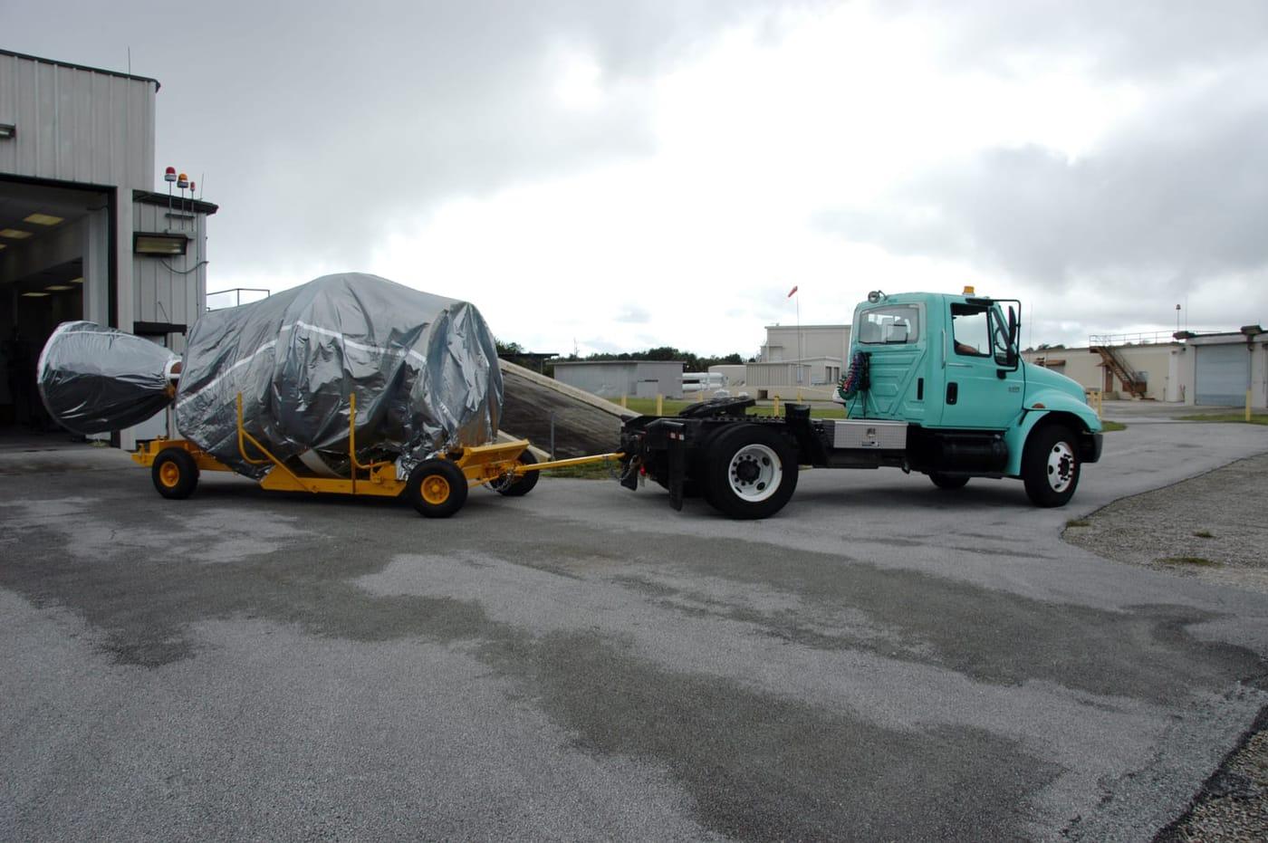 Delta II Second stage being moved to the pad