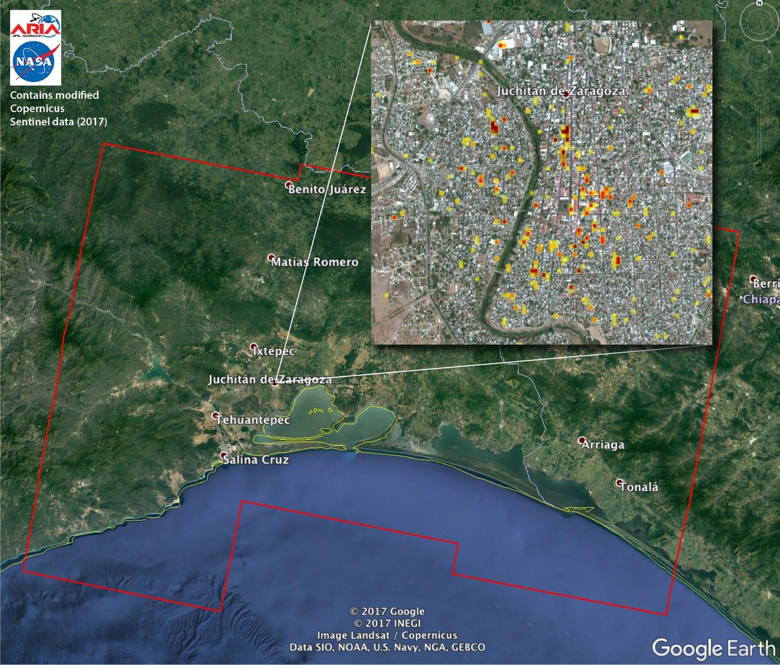 Satellite Radar Detects Damage from Sept. 2017 Chiapas, Mexico Quake