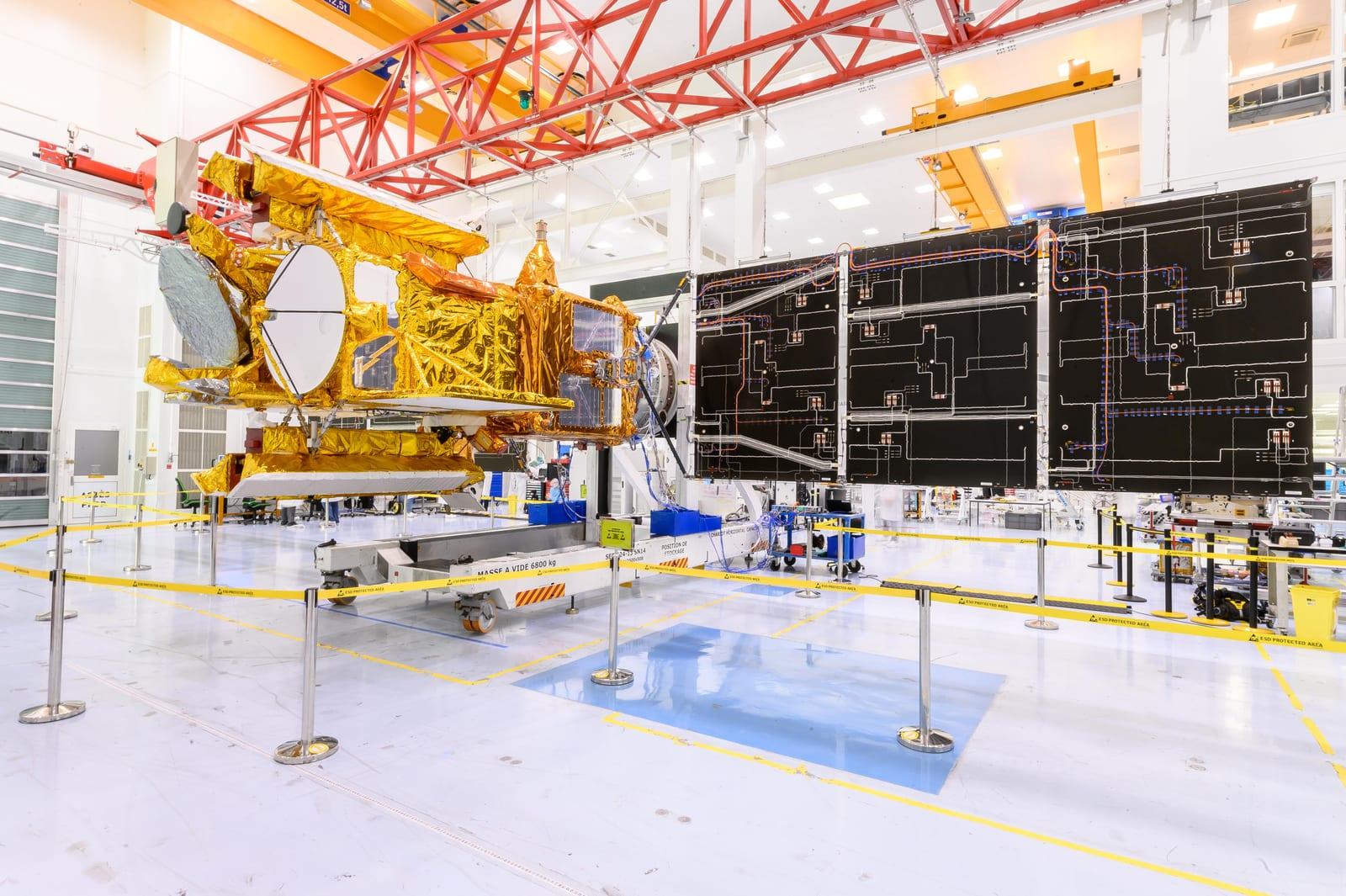 SWOT Solar Panels Deploy at Thales Alenia Space Facility in France