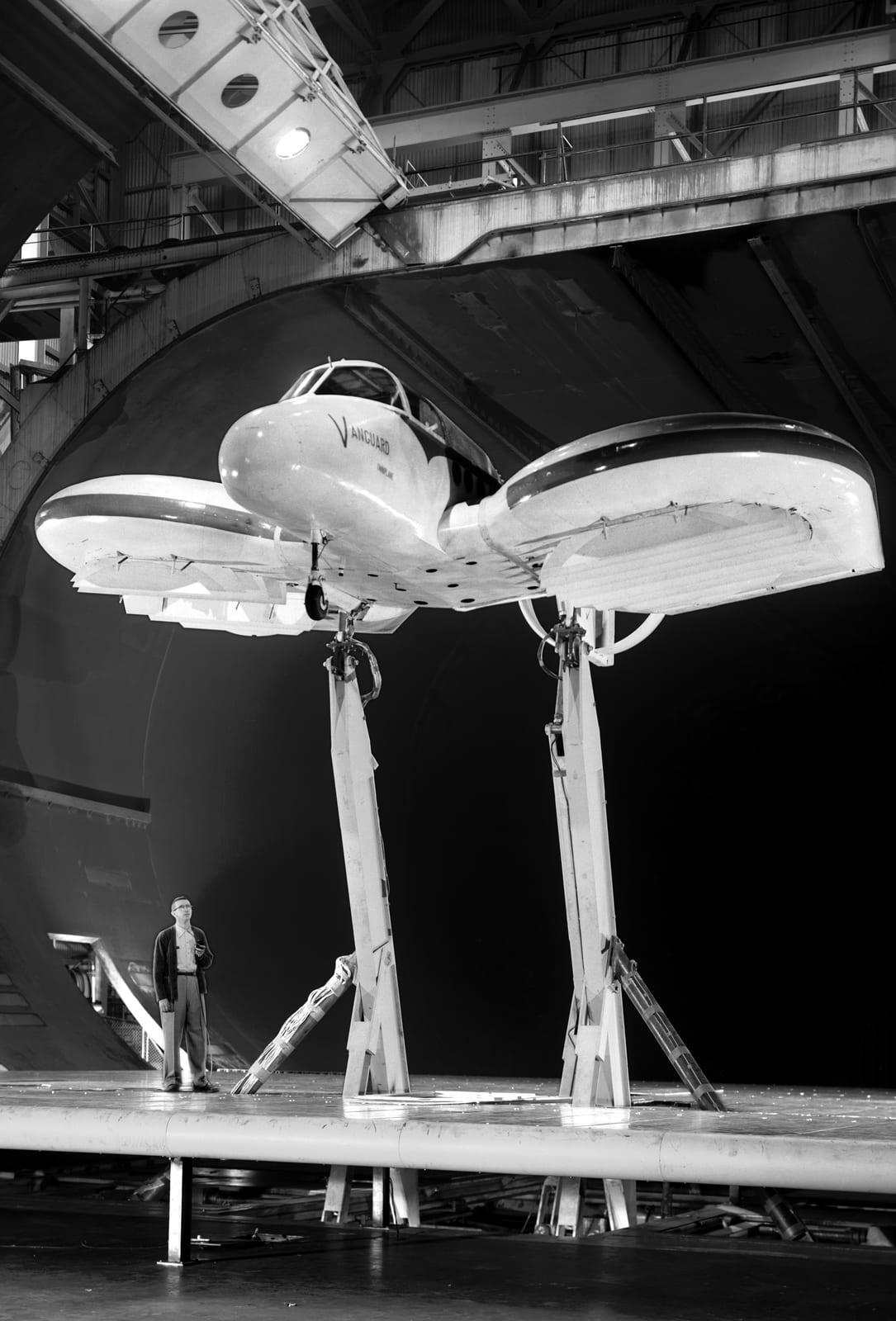 Vanguard 2C VTOL Airplane Tested in the Ames 40x80 Foot Wind Tunnel.