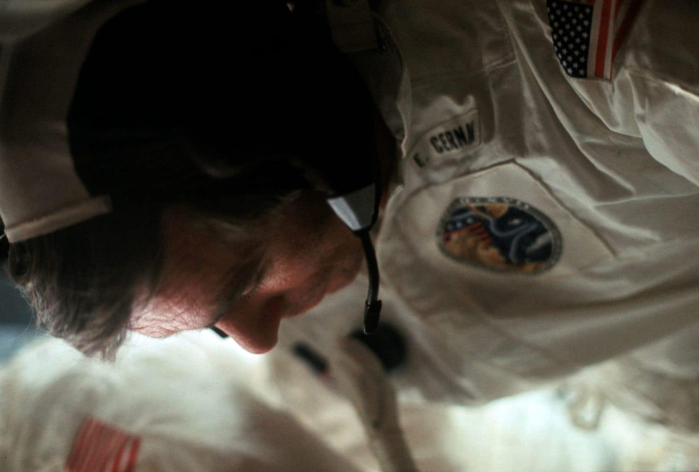 Apollo 17,Eugene A. Cernan inside the Command Module