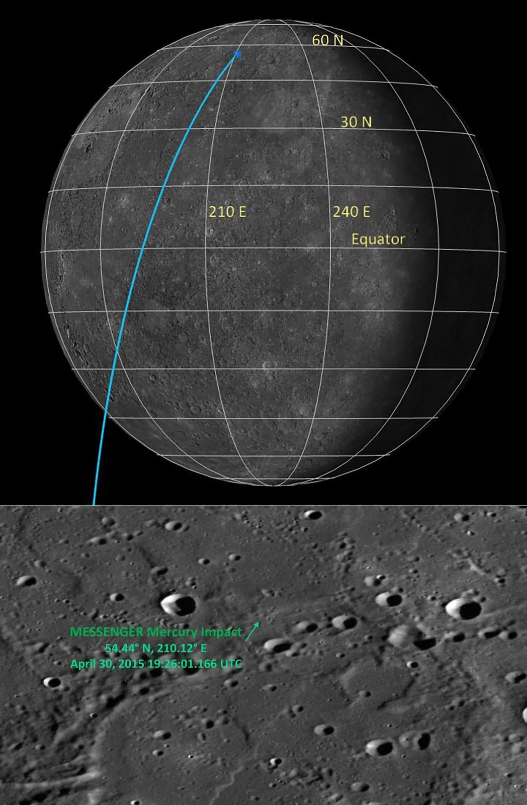 Best Determination of MESSENGER Impact Location