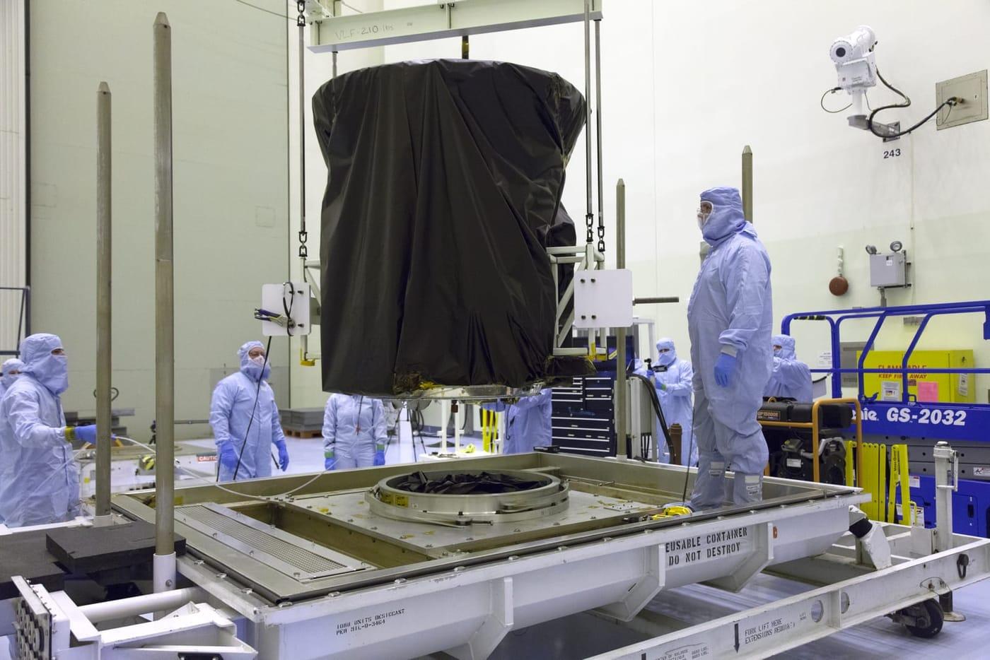 TESS Spacecraft Lift to Work Stand