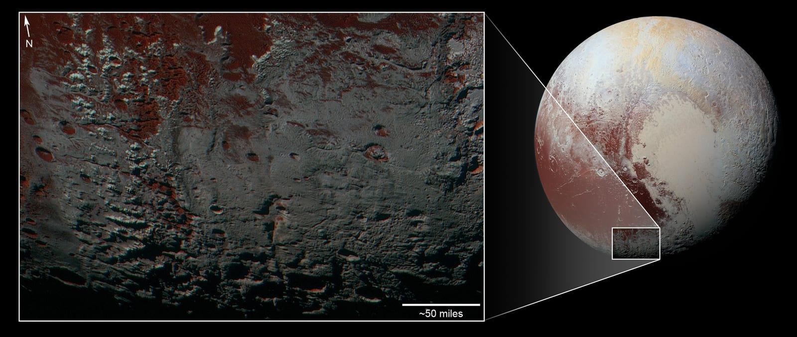 Pluto Methane Snowcaps on the Edge of Darkness context