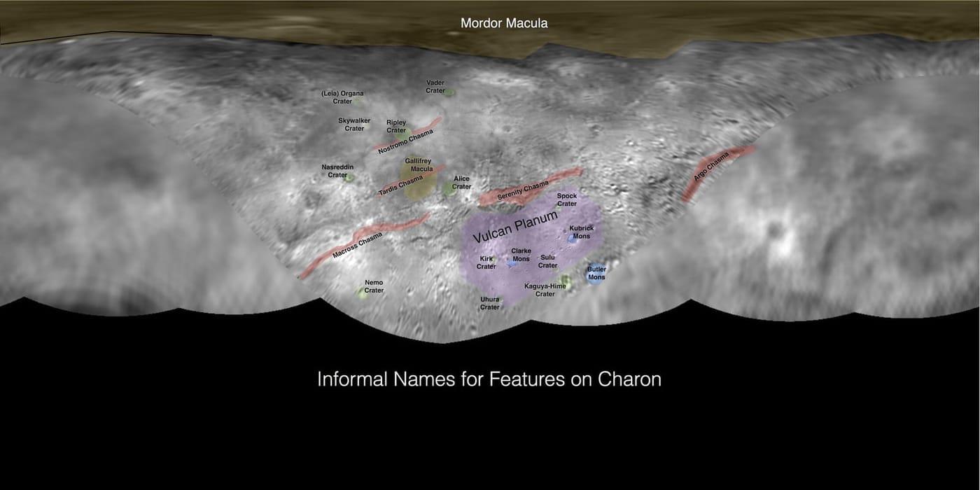 Informal Names for Features on Pluto Moon Charon