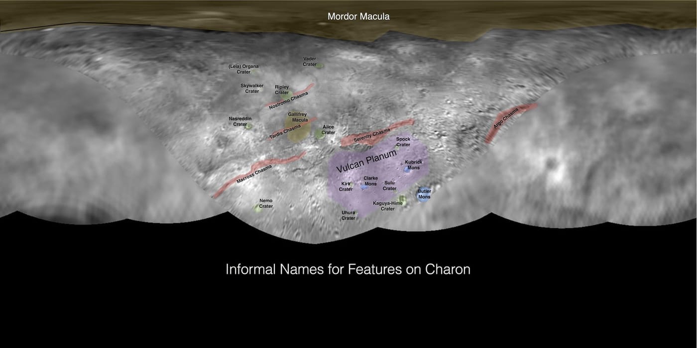 Informal Names for Features on Pluto Moon Charon